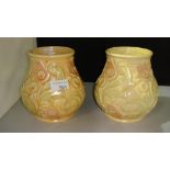 Pair of Wade Heath Gothic pattern vases