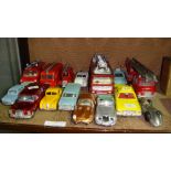 15 x vintage die cast toy cars : Dinky Mercedes,