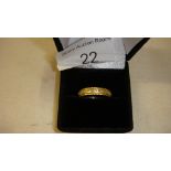 Unmarked but tested 18 ct gold & diamond eternity ring size 55 3 g in presentation box