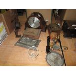 Mantle clocks, wooden boxes,