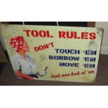 Vintage style advertising sign : Tool Rules