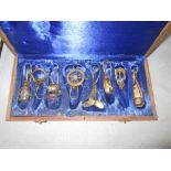 Boxed nautical themed brass key ring set