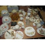 Large assortment of commemorative ware & Royal Doulton Field Flower pattern breakfast set