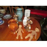 Decorative vases & grass figures etc.