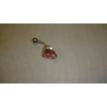 Modern silver belly button ring