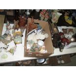 2 x boxes of decorative ornaments, horse ornaments etc.