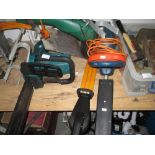 Makita electric chainsaw, strimmer, hedge cutter, ladder stand off etc.
