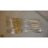 Set of six silver forks London 1821 George Piercy 475 g