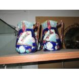 3 x late 19th / early 20th century majolica graduated jugs