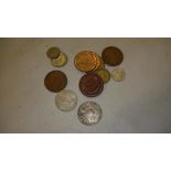 Coins : USA half Dollar 1950, 1951 sixpence,