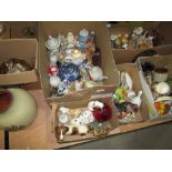 6 x boxes of decorative china glass figurines etc.