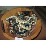 Bowl of costume jewellery