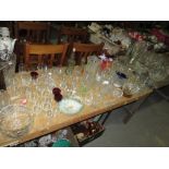 Large assortment of glassware