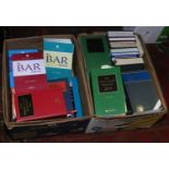 Two boxes of law books to include modern volumes and The Bar Directories.