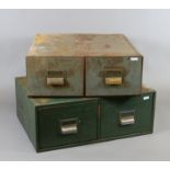 Two steel two drawer filing boxes.