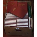 A box of hardbound Butterworths Medico-Legal Reports along with other medical law books.