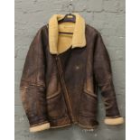 A leather flying jacket with sheepskin lining.