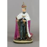 A Capodimonte ceramic figurine of a Prince Charles investiture.