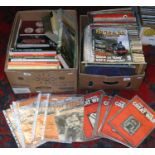 Two boxes of reference books, vintage magazines, novels etc to include Railway interest, crafts,