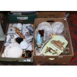 Two boxes of miscellaneous ceramics to include Poole,