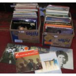 Two boxes of records containing pop, rock, jazz, amooth etc.