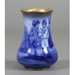 A Royal Doulton blue children series specimen vase with gilt rim, unmarked.