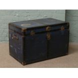 A vintage metal bound steamer trunk by Excelsior USA (AF).