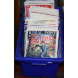 A box of picture postcards magazines to include monthly and annual editions, approximately 100.
