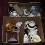 Two boxes of ceramics to include Minton, Royal Copenhagen, Shelley,