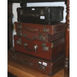 A collection of five vintage cases. Condition Report. To be used as a guide only.