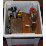 A box of school laboratory scientific instruments including Griffin & George faraday dynamo and a