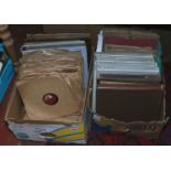 Two boxes of 78s including some complete sets.