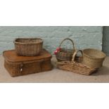 Five vintage baskets.