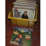 A box of easy listening records to include Rogers and Hammerstein musicals, Bay City Rollers etc.