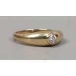 A 9ct gold solitaire diamond dress ring, size Q.
