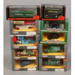 Ten boxed Diecast models of vehicles including mostly Corgi examples.