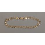 A 9ct gold bracelet with lobster claw clasp, weight 5.1 grams.