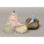 Four Art Deco china half dolls,