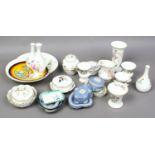 A collection of Wedgwood china and Jasperware etc including Kutani crane,