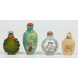 Four Chinese snuff bottles, late 19th / early 20th century.