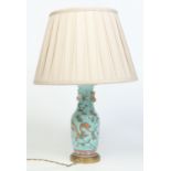 A 19th century Cantonese vase converted to a tablelamp.