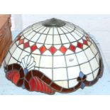 A Tiffany style leaded glass ceiling light shade.