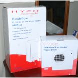 A new and boxed over sink water heater, along with a down flow fan by Hyco Ltd.