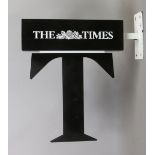 A metal wall mounting advertising sign for The Times newspaper.