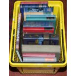 A box of mainly antique hardback books, novels and photography.