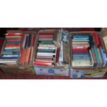 Three boxes of books mainly hardback cloth bound editions mid C20th works of fiction.