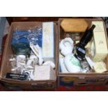 Two boxes of miscellaneous to include Royal Doulton Bunnykins, Aynsley, Wedgwood,