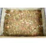 A box of old German coins.