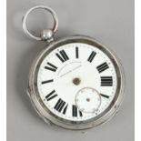 A Victorian silver cased pocket watch with enamel dial, assayed Chester 1901.