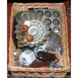 A basket of miscellaneous and collectables including kitchenalia,